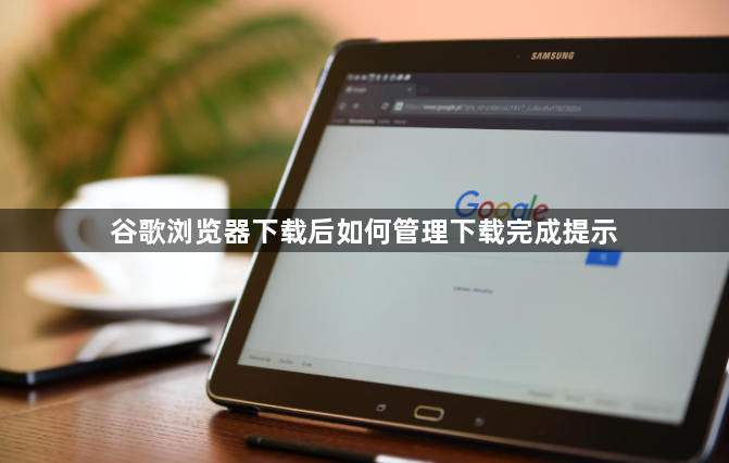 谷歌浏览器下载后如何管理下载完成提示1