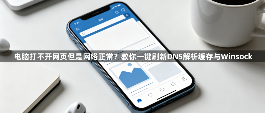 电脑打不开网页但是网络正常?教你一键刷新DNS解析缓存与Winsock1