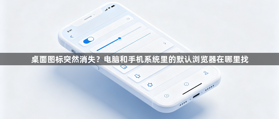桌面图标突然消失?电脑和手机系统里的默认浏览器在哪里找1